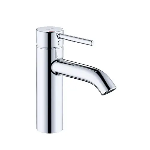 Kludi Waschtischarmatur in chrom mit flachem Auslauf und einem Hebelmischer. Das Design ist schlicht und funktional.